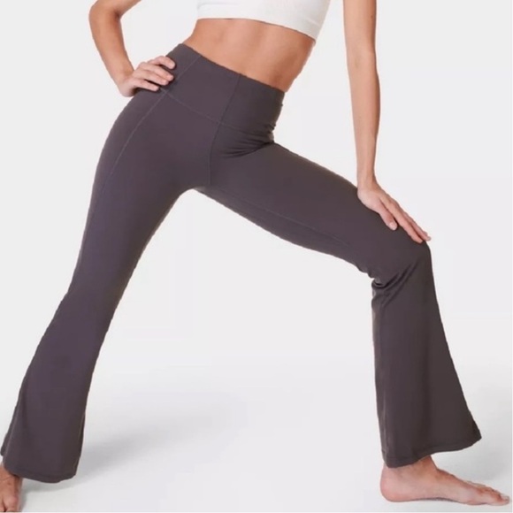 Sweaty Betty Super Soft Flare Yoga Pants Purple Grey Size 8 - Picture 2 of 12